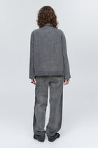 CROPPED PEA JACKET - STONE