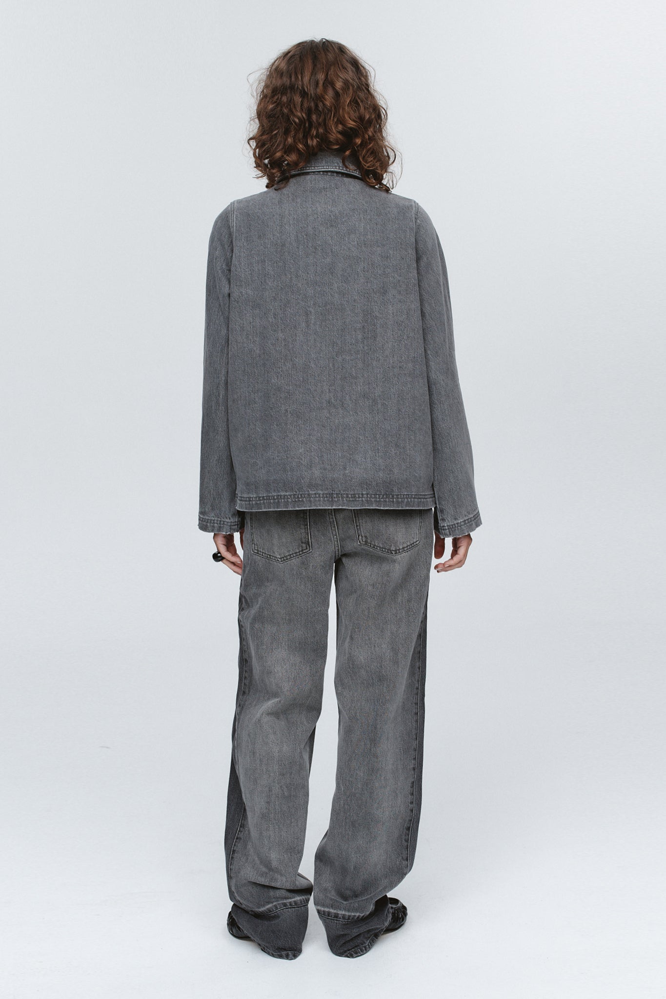 CROPPED PEA JACKET - STONE