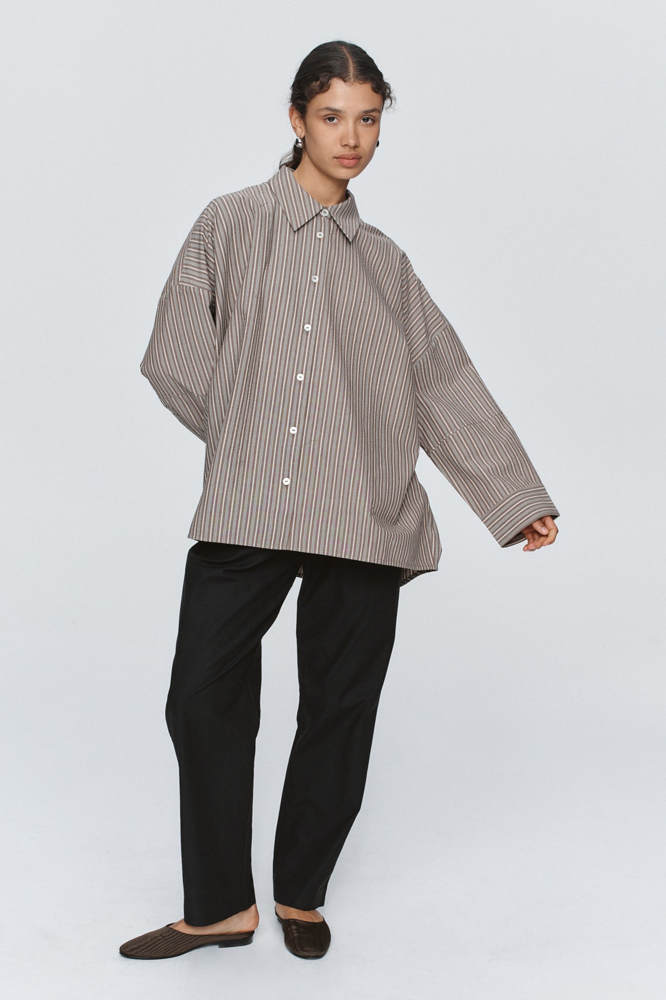 EDIE SHIRT - CHOCOLATE STRIPE