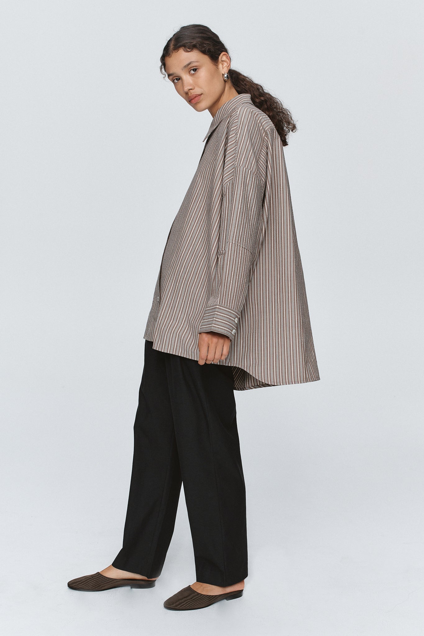 EDIE SHIRT - CHOCOLATE STRIPE