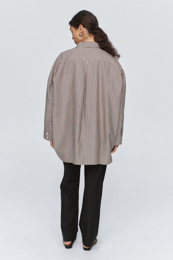 EDIE SHIRT - CHOCOLATE STRIPE