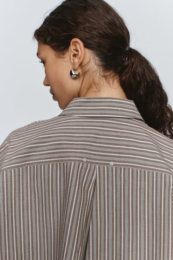 EDIE SHIRT - CHOCOLATE STRIPE
