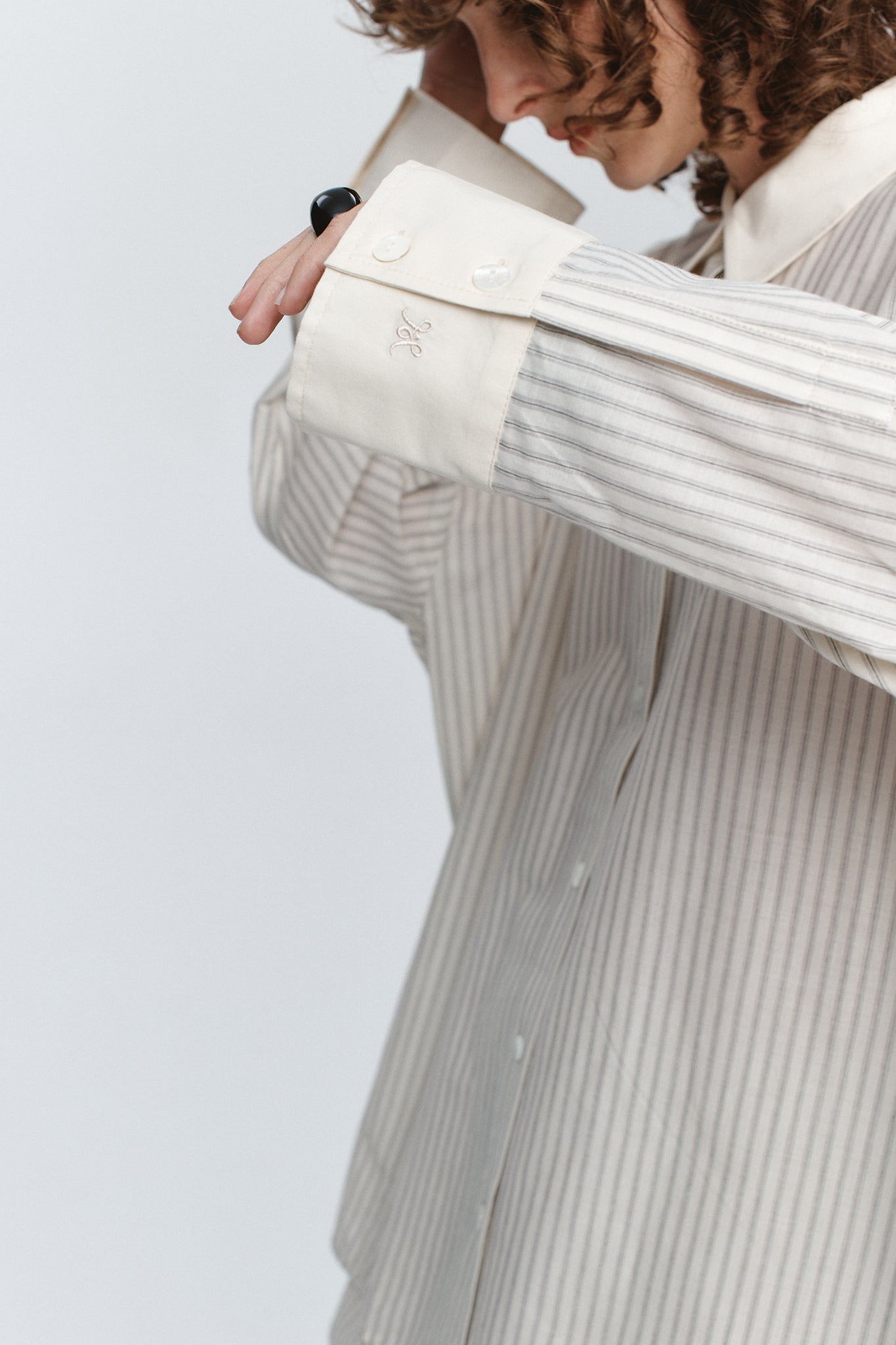 EDIE SHIRT - GREY STRIPE