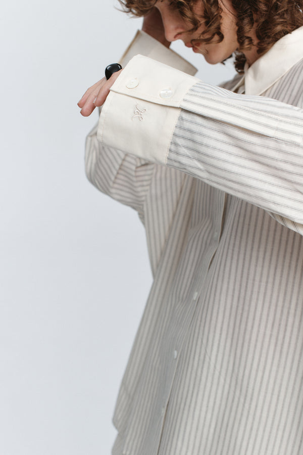 EDIE SHIRT - GREY STRIPE