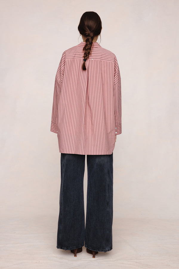 EDIE SHIRT - ROSEWOOD STRIPE