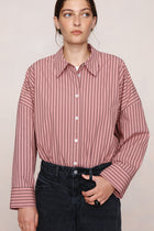 EDIE SHIRT - ROSEWOOD STRIPE