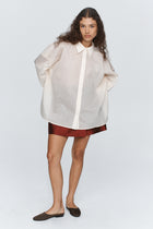 EDIE SHIRT - IVORY/SANGRIA