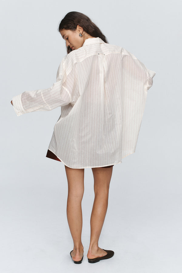 EDIE SHIRT - IVORY/SANGRIA