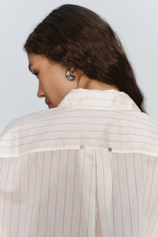 EDIE SHIRT - IVORY/SANGRIA