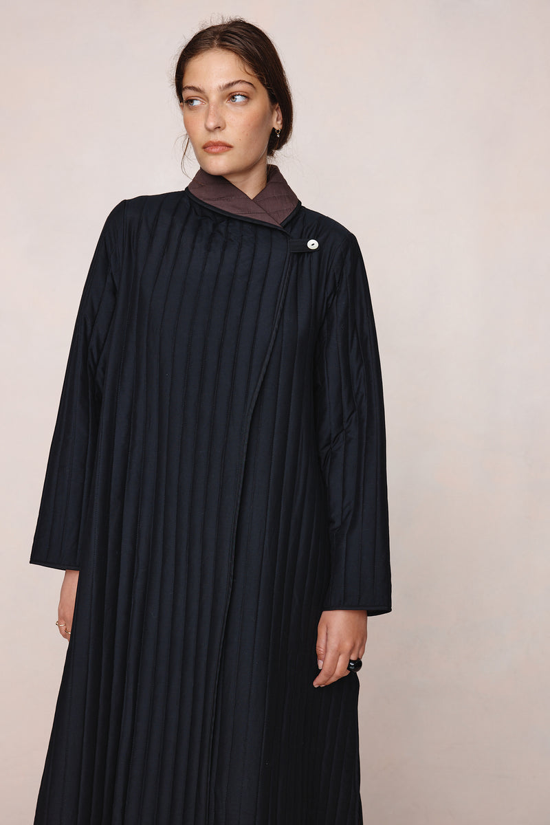 ELI COAT - BLACK / TAPENADE