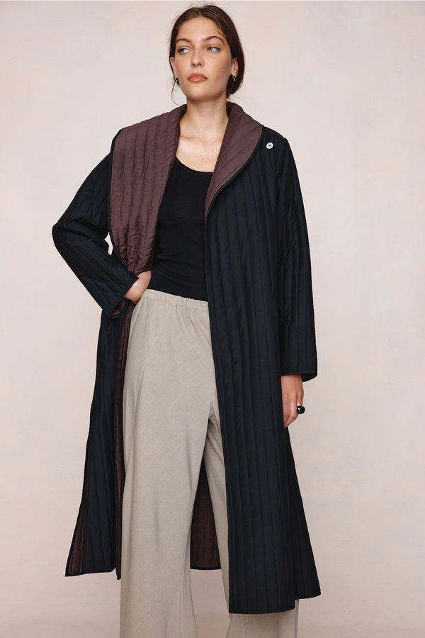 ELI COAT - BLACK / TAPENADE