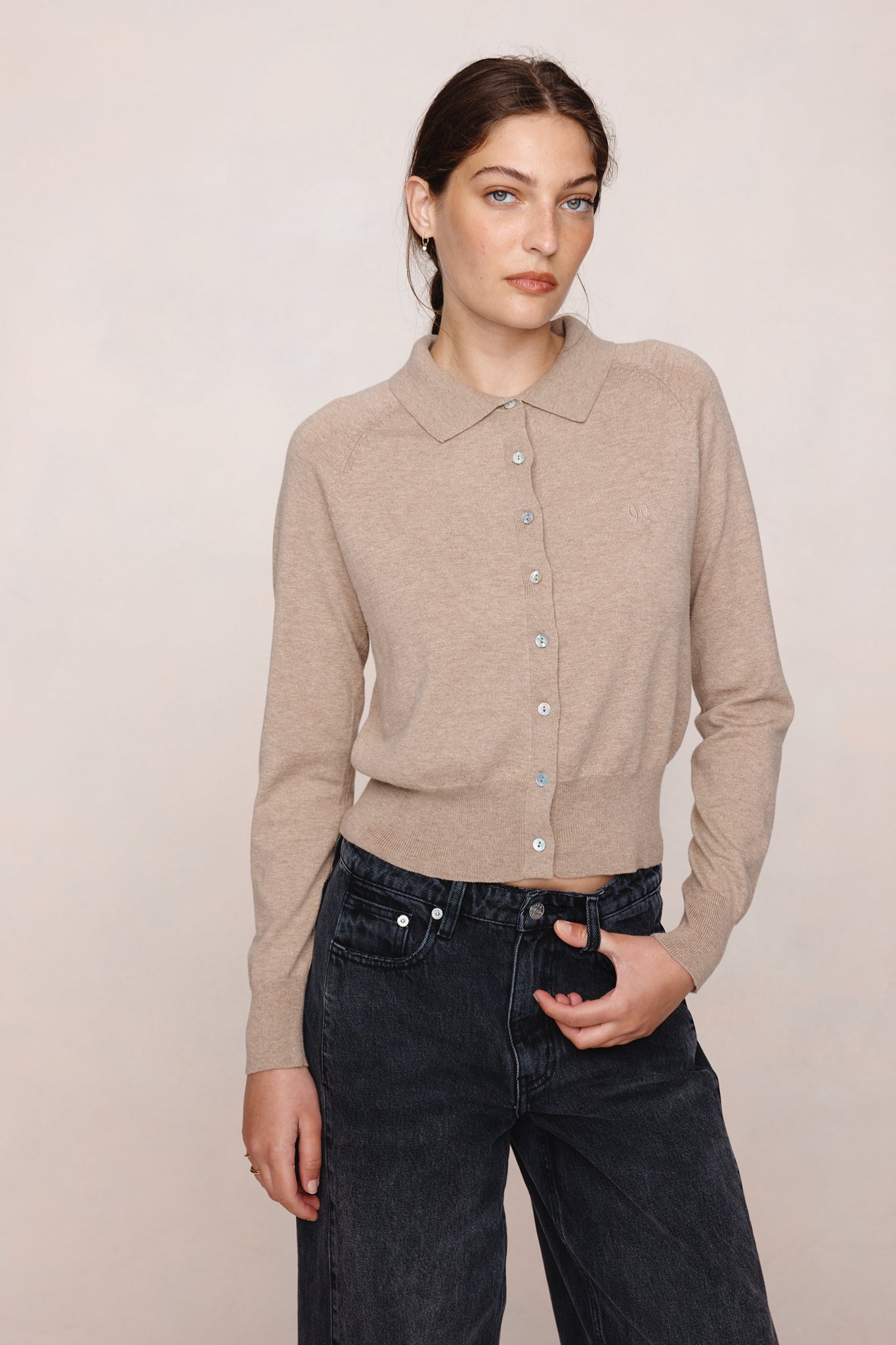 FOUNDATIONS CARDIGAN - OATMEAL