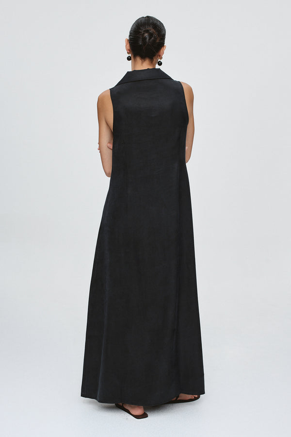 FOUNDATIONS SLEEVELESS DRESS - BLACK