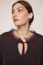 FRAYED GABRIELLE JUMPER - TAPENADE