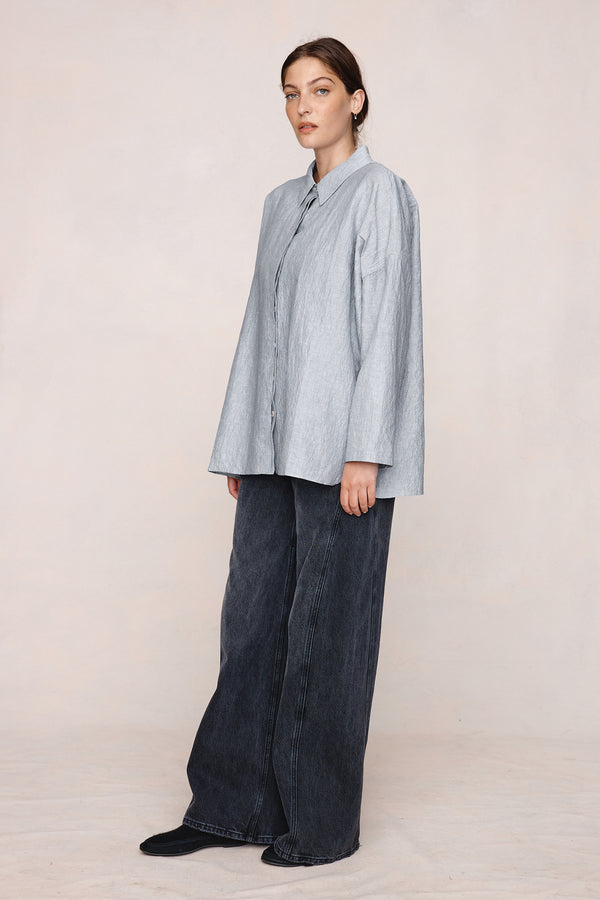 FREDDY SHIRT - CHARCOAL STRIPE