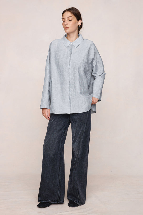 FREDDY SHIRT - CHARCOAL STRIPE