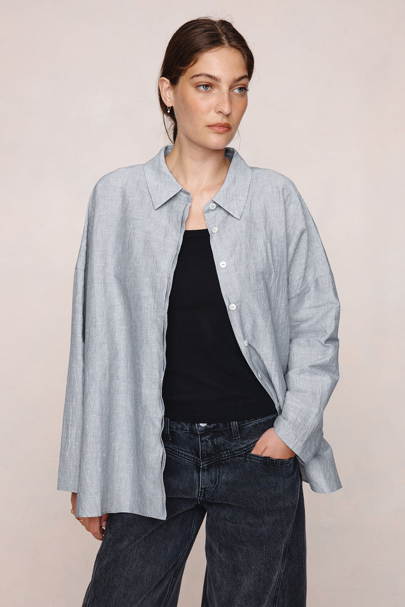 FREDDY SHIRT - CHARCOAL STRIPE