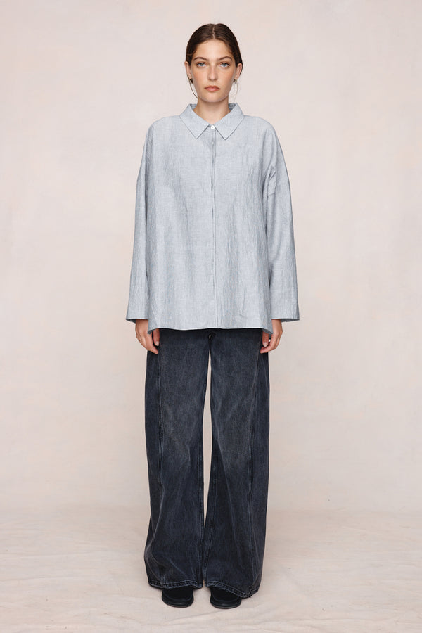 FREDDY SHIRT - CHARCOAL STRIPE