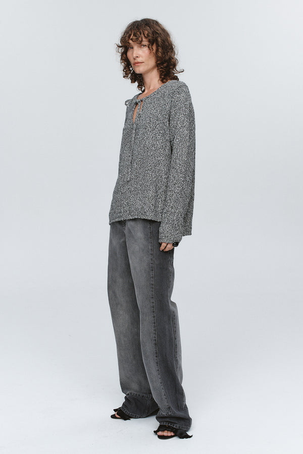 GABRIELLE JUMPER - BLACK / IVORY MELANGE