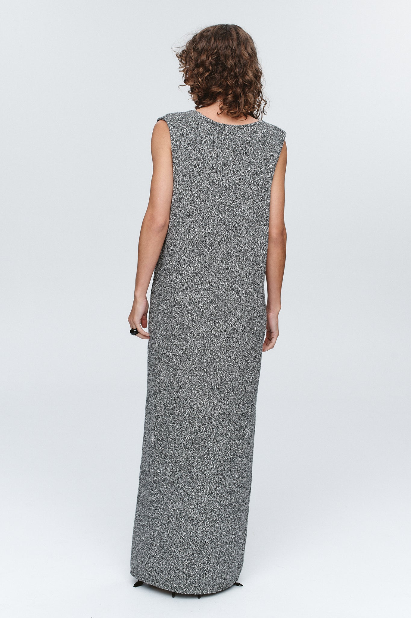 IRIS DRESS - BLACK / IVORY MELANGE