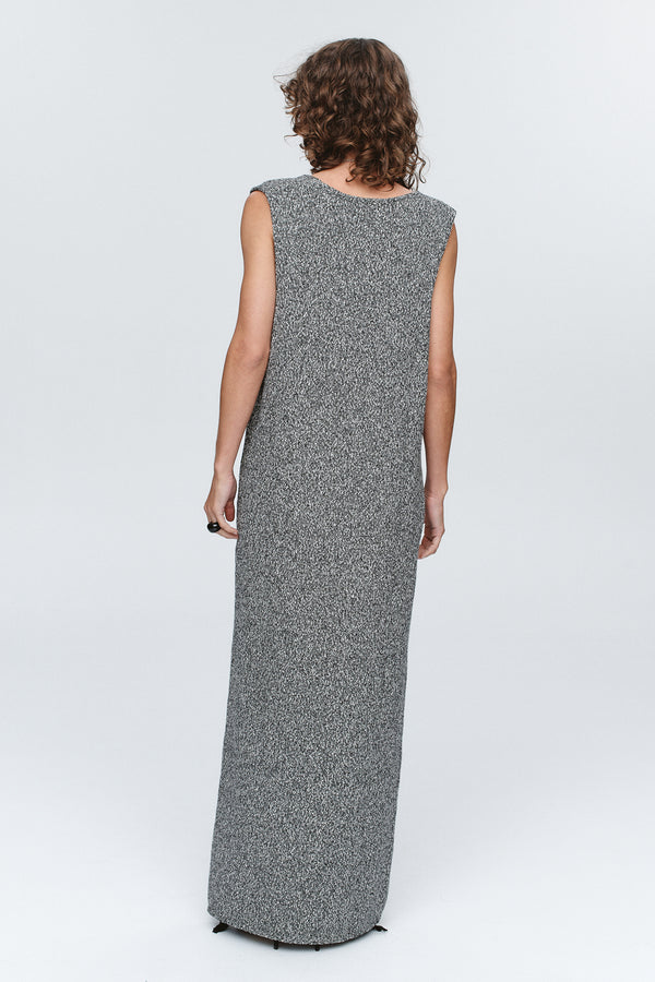 IRIS DRESS - BLACK / IVORY MELANGE