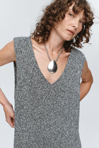 IRIS DRESS - BLACK / IVORY MELANGE