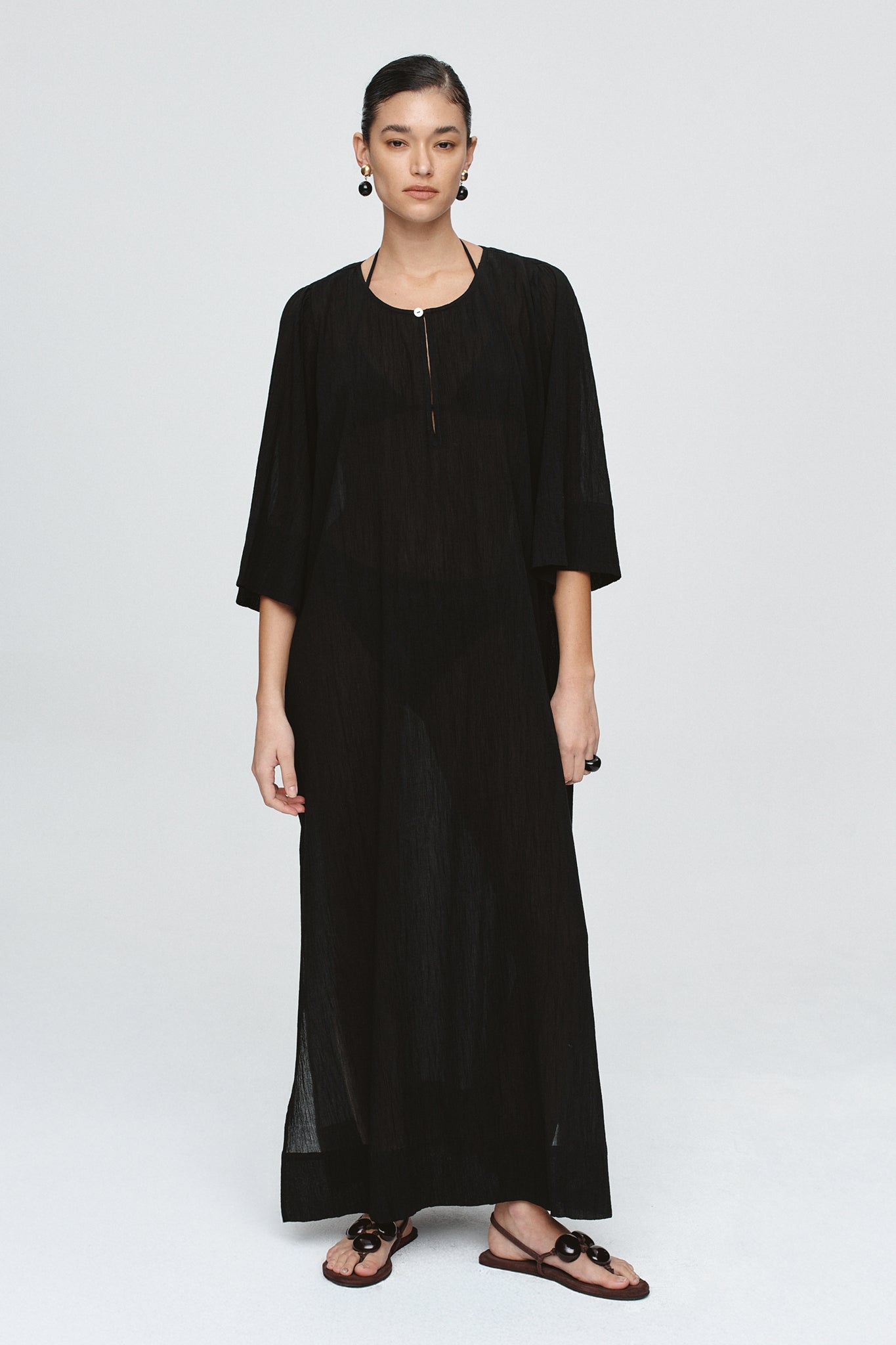 KAFTAN - BLACK CRINKLE