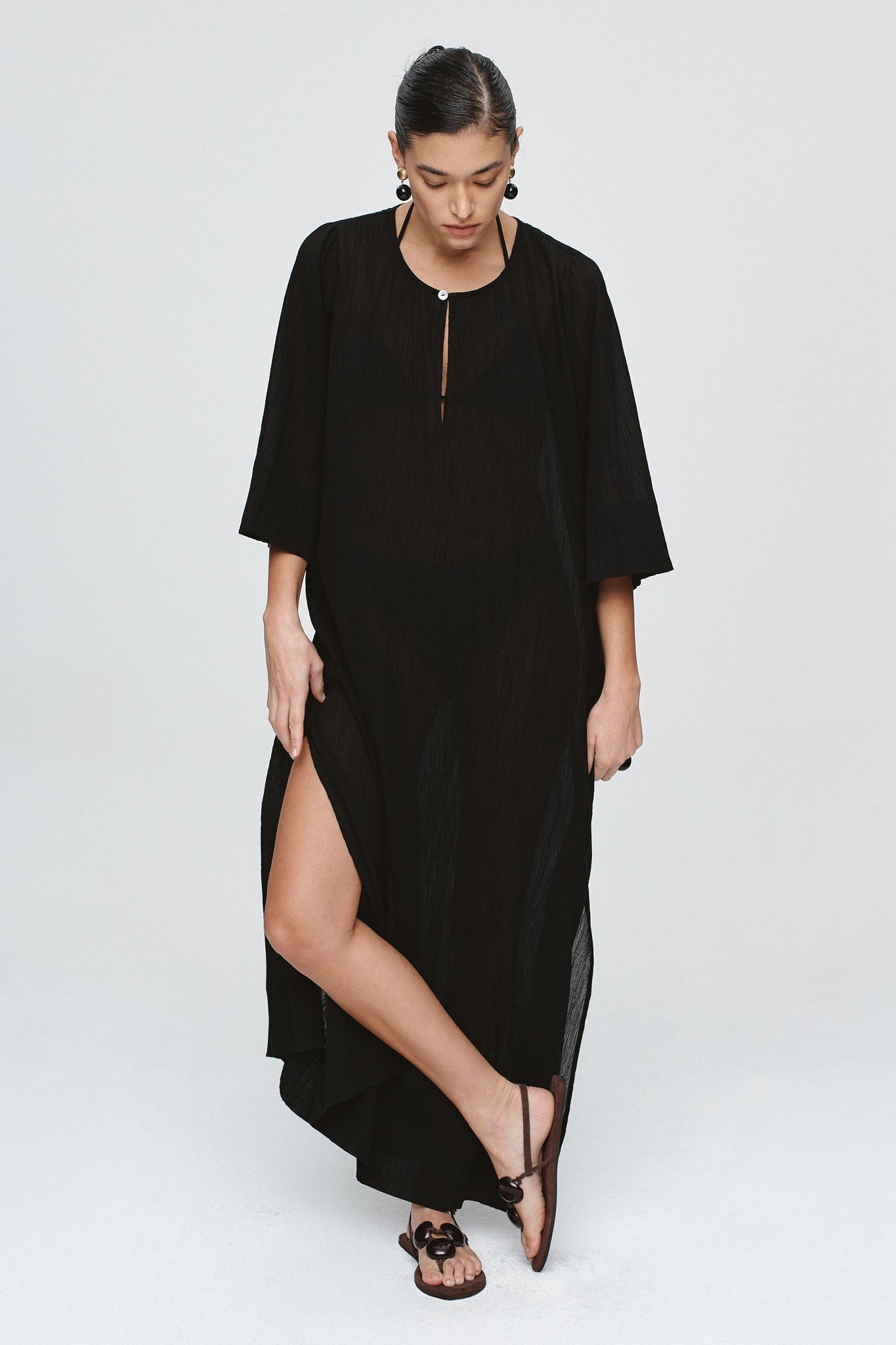 KAFTAN - BLACK CRINKLE