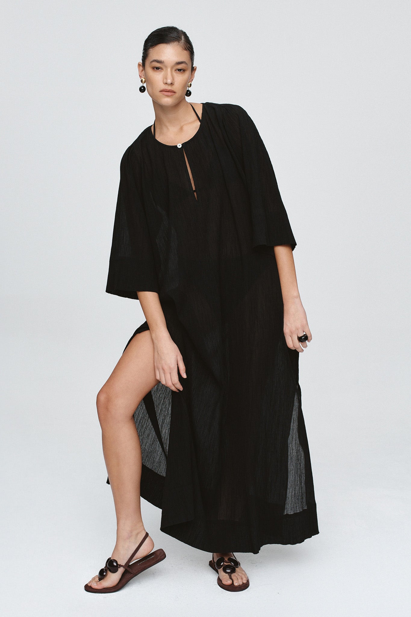 KAFTAN - BLACK CRINKLE