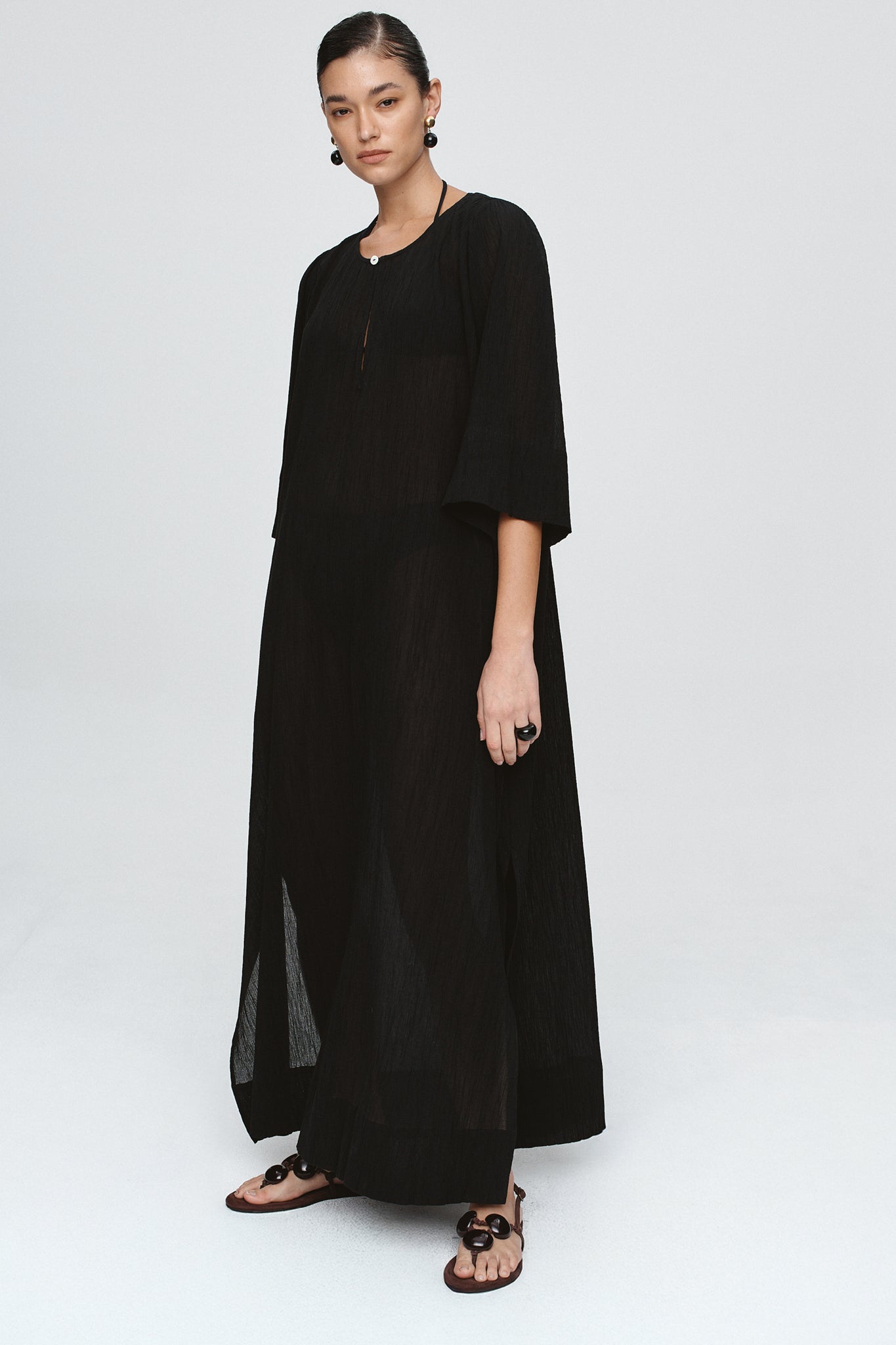 KAFTAN - BLACK CRINKLE