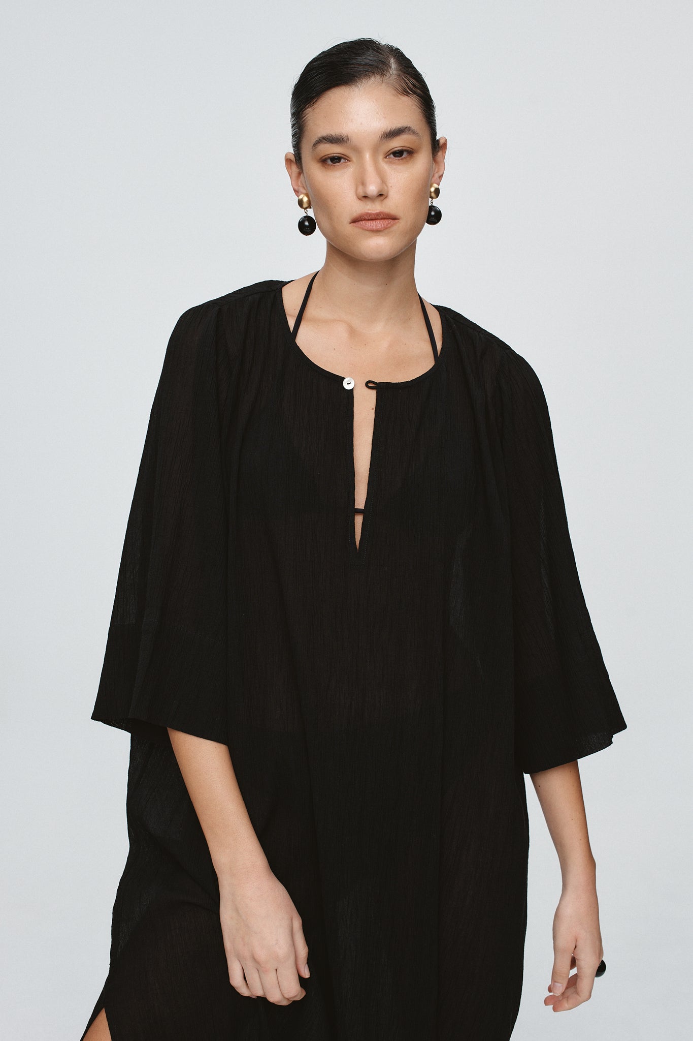 KAFTAN - BLACK CRINKLE