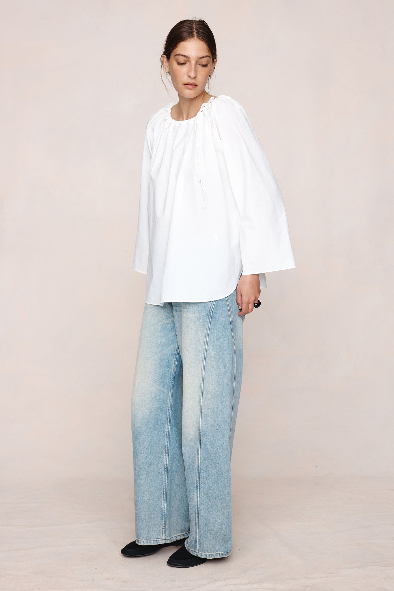 KASIA TOP - IVORY COTTON