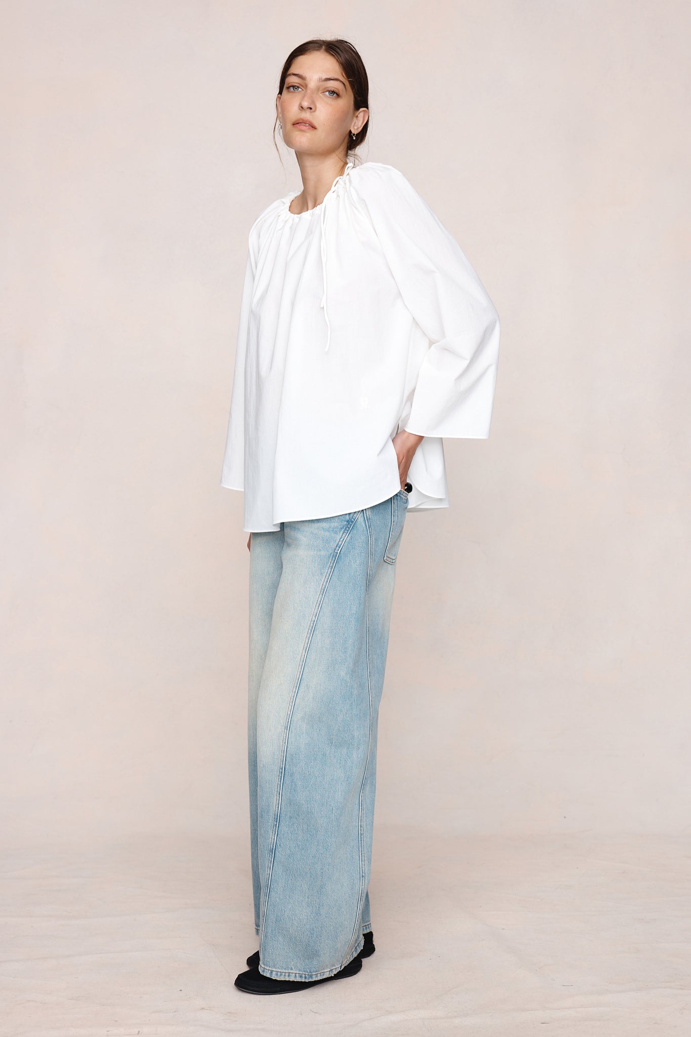 KASIA TOP - IVORY COTTON
