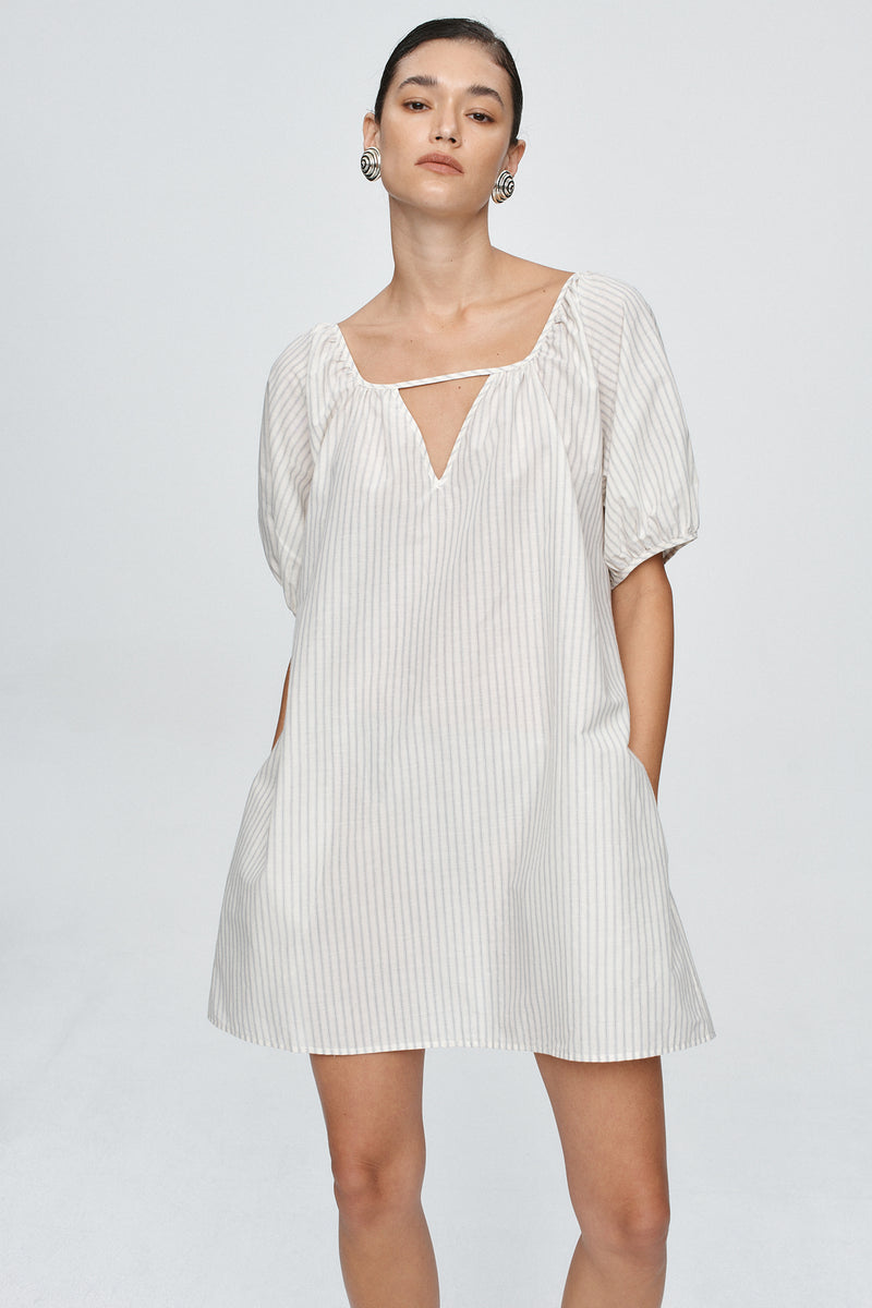 KENDRA MINI DRESS - PINSTRIPE