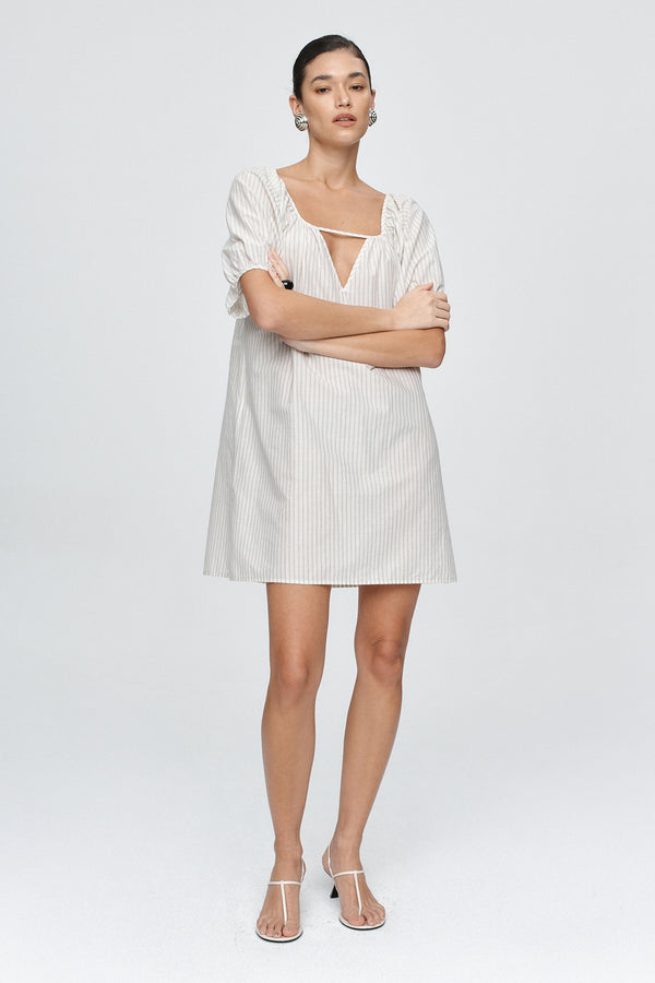 KENDRA MINI DRESS - PINSTRIPE