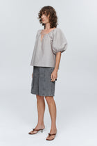 KENDRA TOP - CHOCOLATE STRIPE