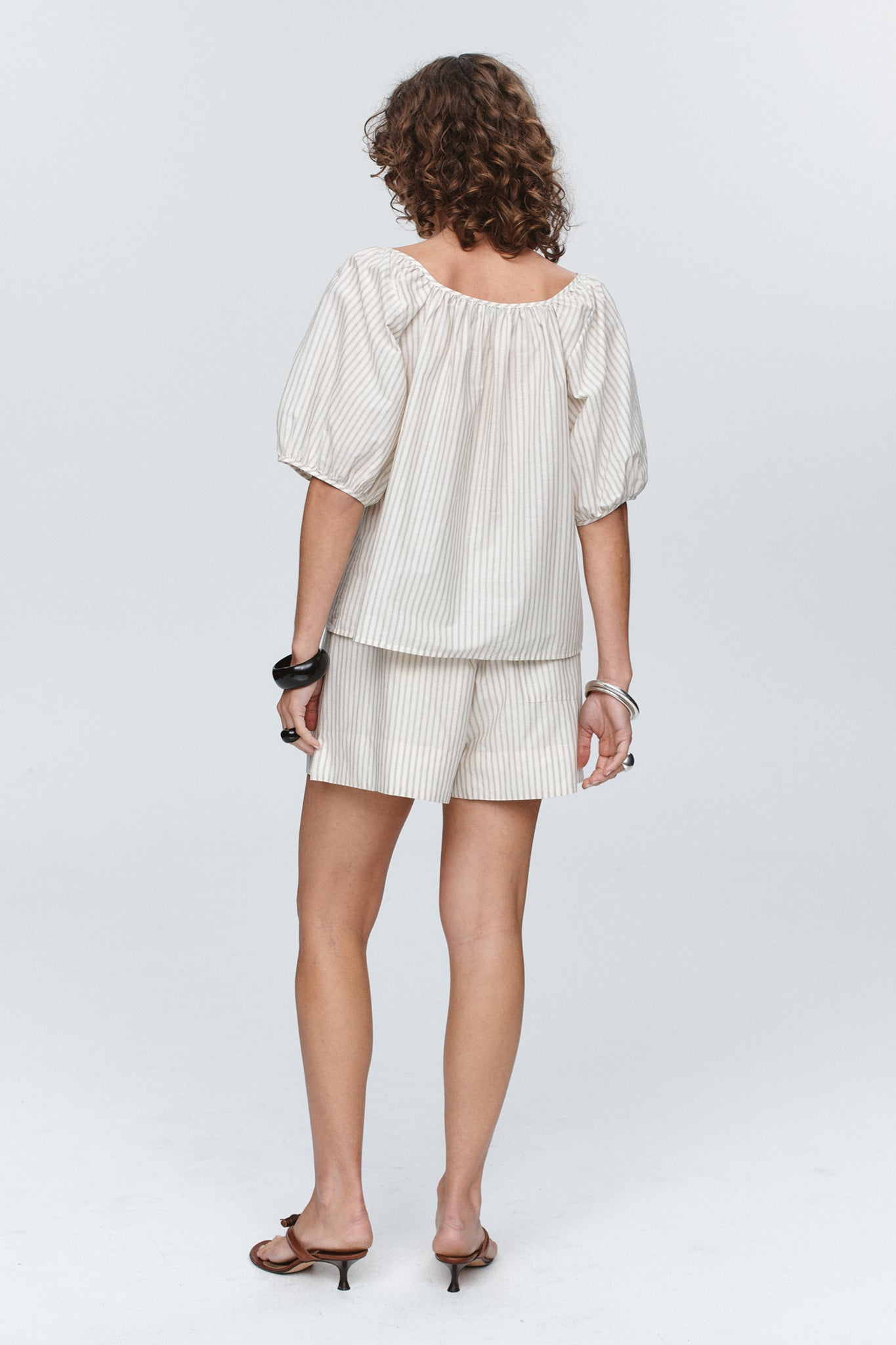 KENDRA TOP - GREY STRIPE