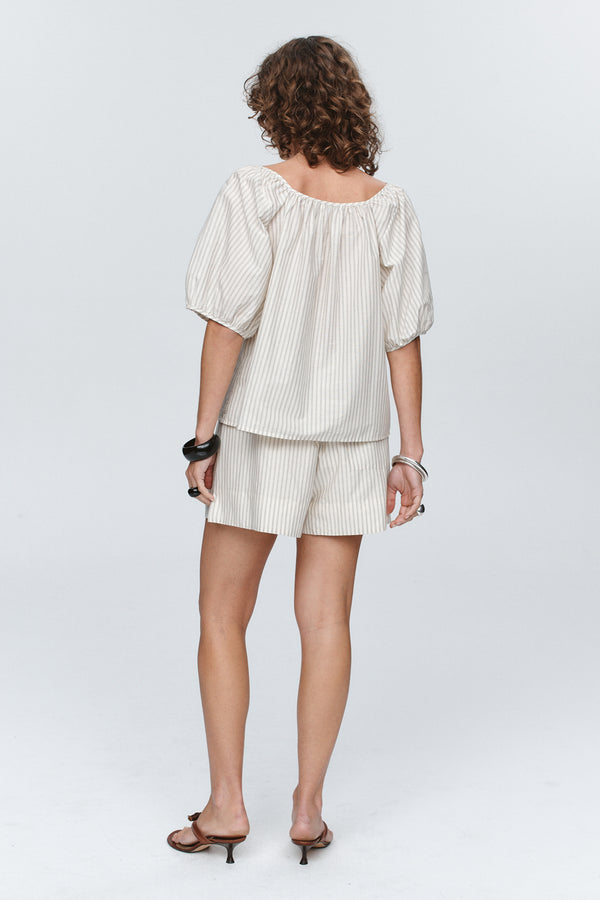KENDRA TOP - GREY STRIPE