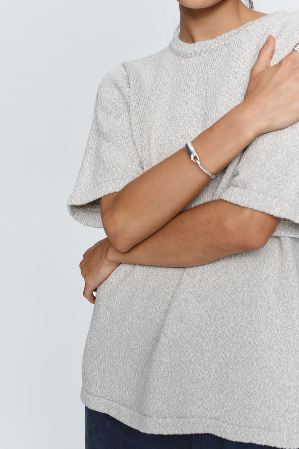 KENNA  KNIT TEE - GREY MARLE