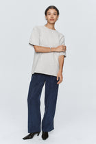 KENNA  KNIT TEE - GREY MARLE