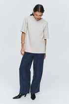 KENNA  KNIT TEE - GREY MARLE