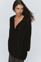 LOTTIE TOP - TEXTURED BLACK
