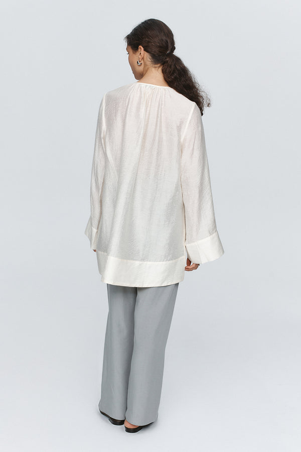 LOTTIE TOP - TEXTURED IVORY