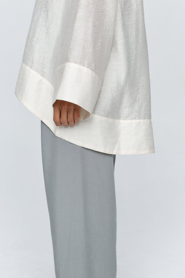 LOTTIE TOP - TEXTURED IVORY