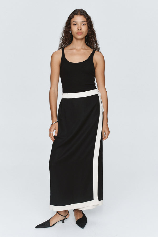 LUISA SKIRT - BLACK/IVORY
