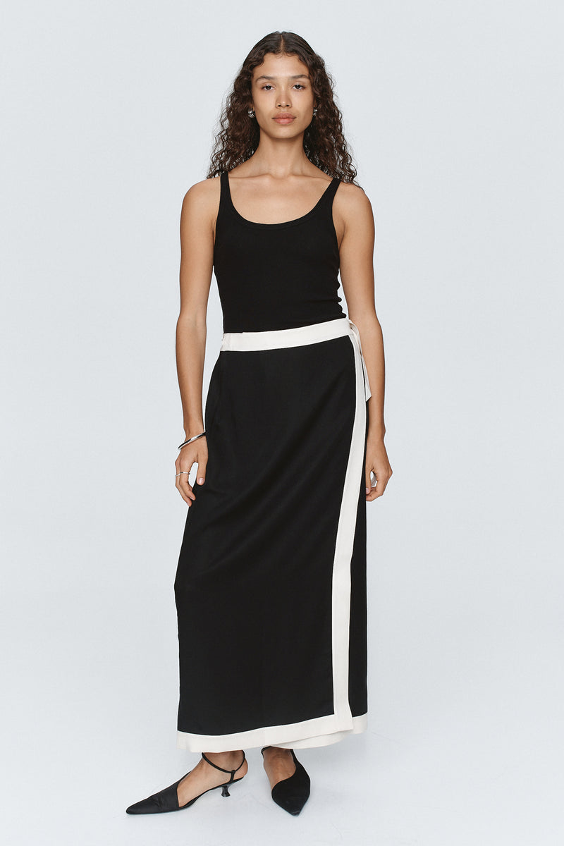 LUISA SKIRT - BLACK/IVORY
