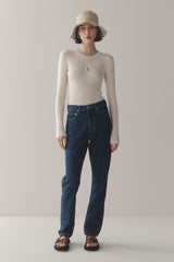 STRAIGHT LEG JEAN - MID BLUE