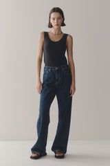 WIDE LEG JEAN - MID BLUE