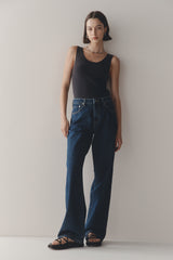 WIDE LEG JEAN - MID BLUE