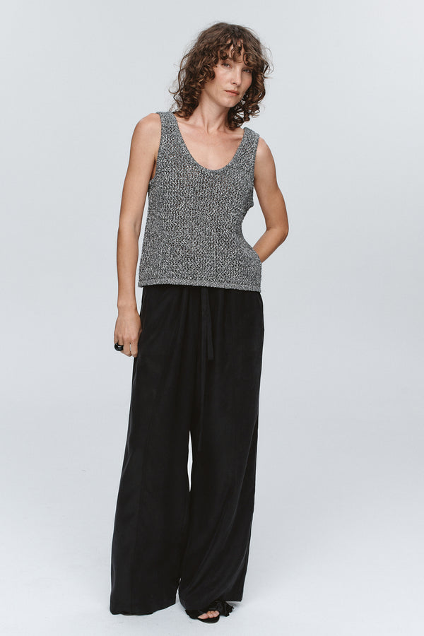 NOVA TOP - BLACK / IVORY MELANGE